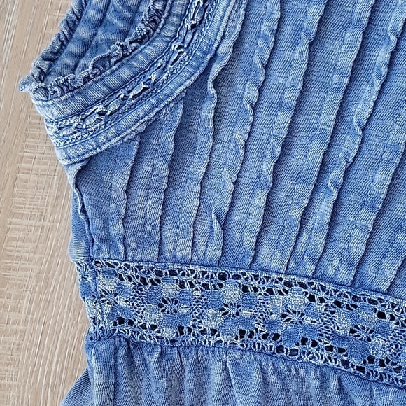 EUC Free People Le Femme Ruffled Crotchet Top Size XS - Picture 5 of 7